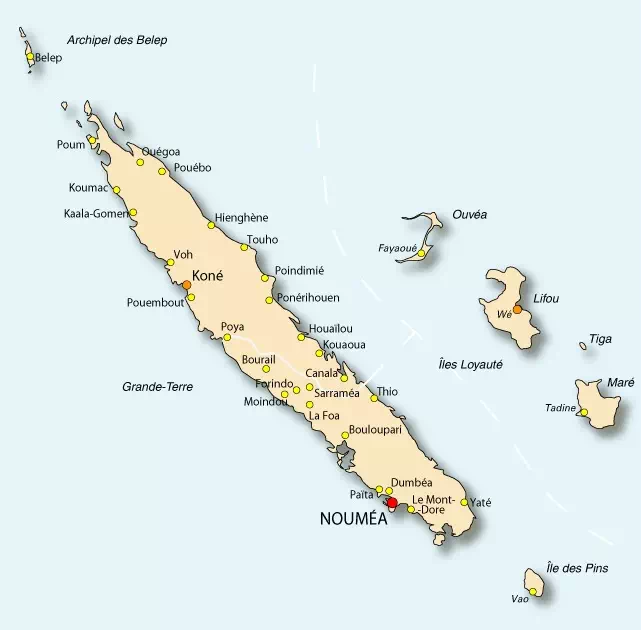 Carte Nouvelle-Calédonie