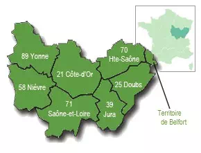 Carte région Bourgogne-Franche-Comté