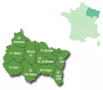 Carte région Grand-Est