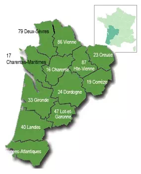 Carte région Nouvelle-Aquitaine