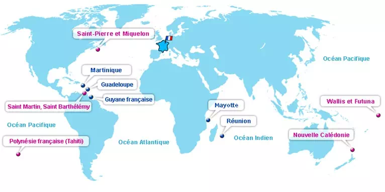 Carte France et territoires d'Outre-mer